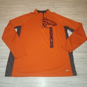 NFL Team Apparel Denver Broncos Long Sleeve Adult Orange Size Men's 2XL B3